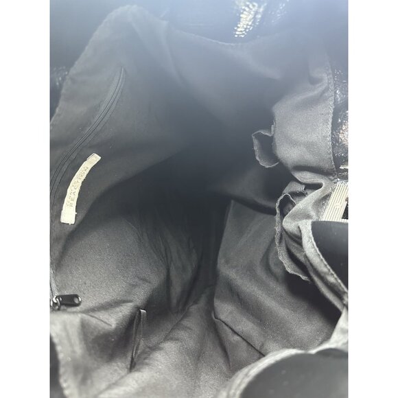 Kenneth Cole Reaction Large Quilted Tote Black Patent Leather Boho Shoulder Bag - Picture 6 of 8